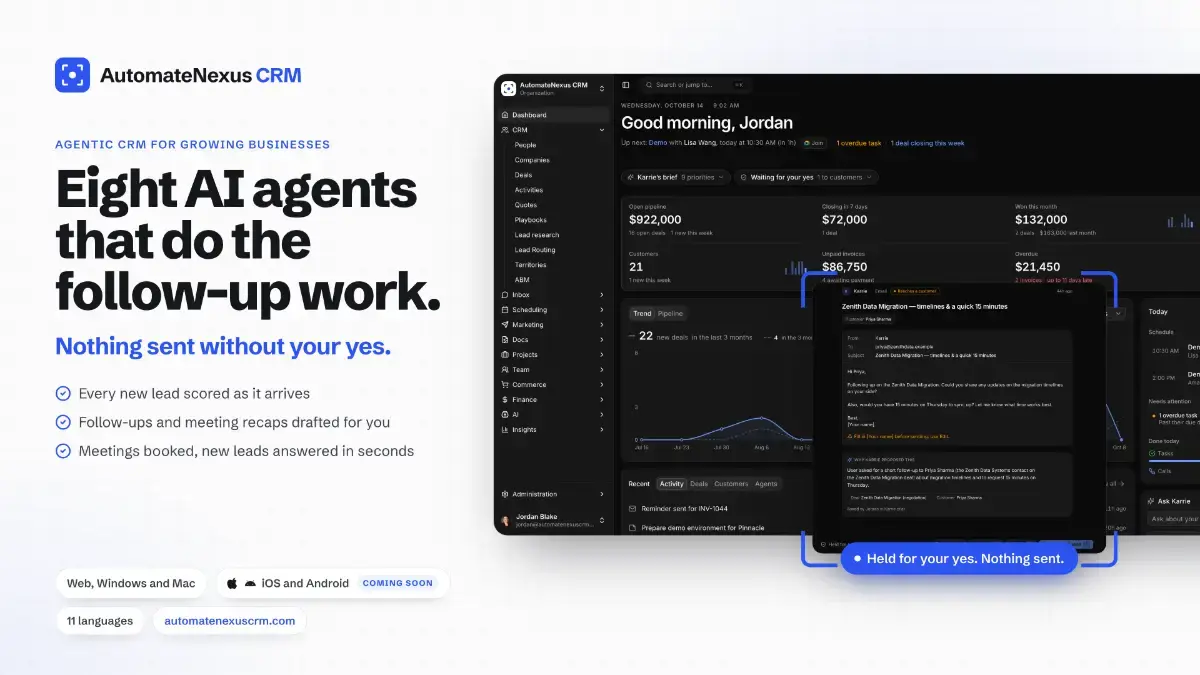 AutomateNexus CRM screenshot 2