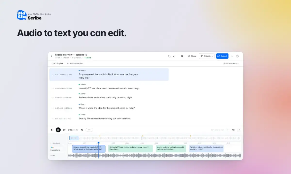 BlaBlaScribe screenshot 2