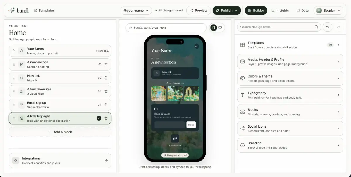 bundl.link screenshot 2