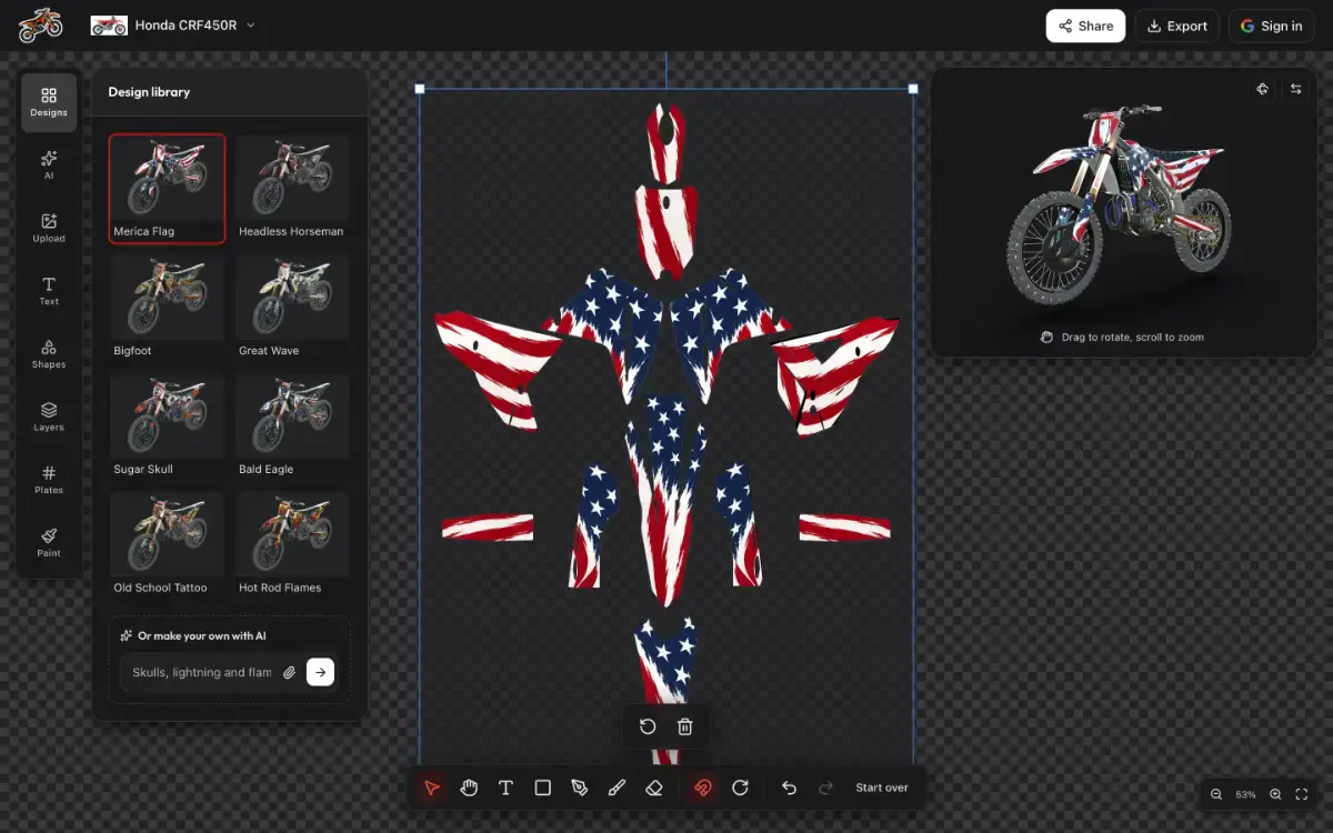 Custom Dirt Bike Graphics AI screenshot 3