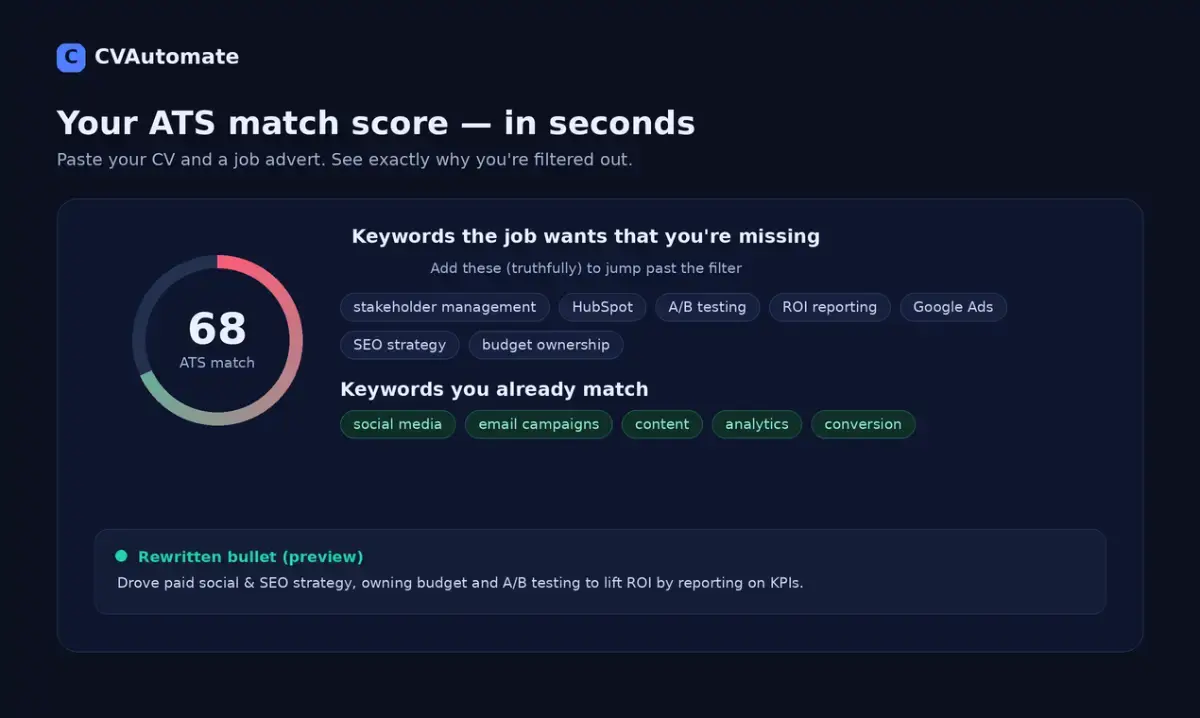 CVAutomate screenshot 2