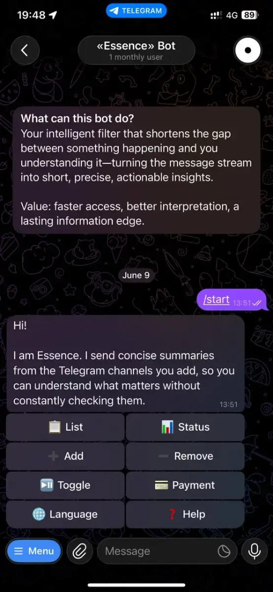 Essence Bot screenshot 2