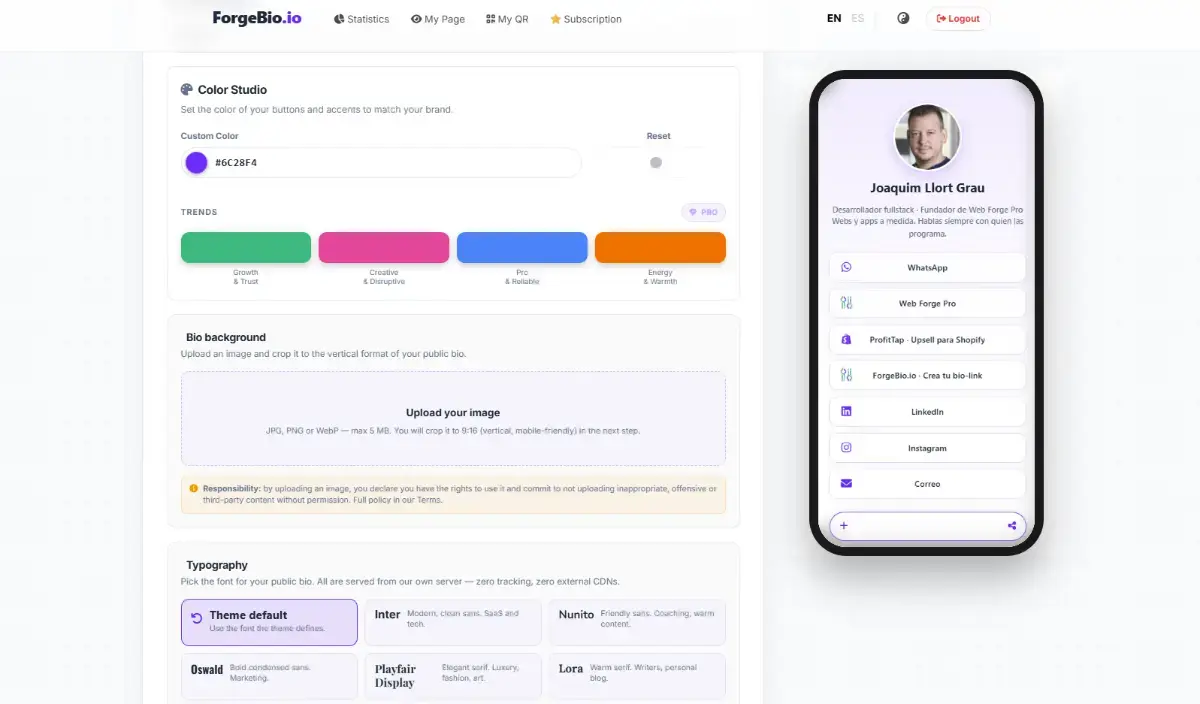 ForgeBio.io screenshot 2
