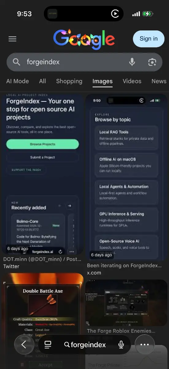 ForgeIndex screenshot 2