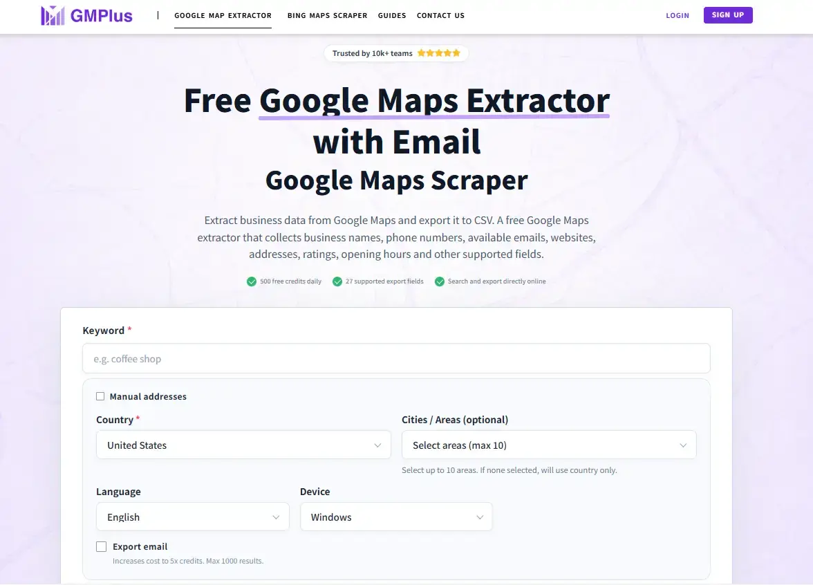 Google Maps Extractor - GMPlus screenshot 1