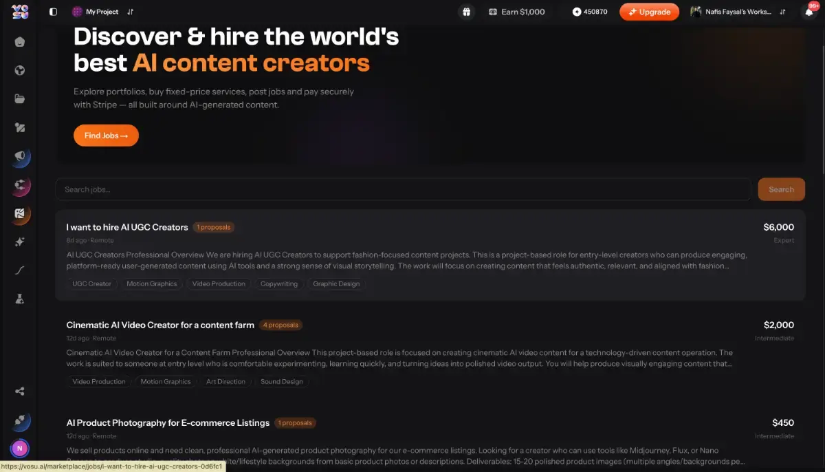 Generative Media Talent Marketplace screenshot 2