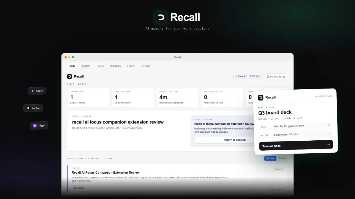 Join Recall screenshot 2