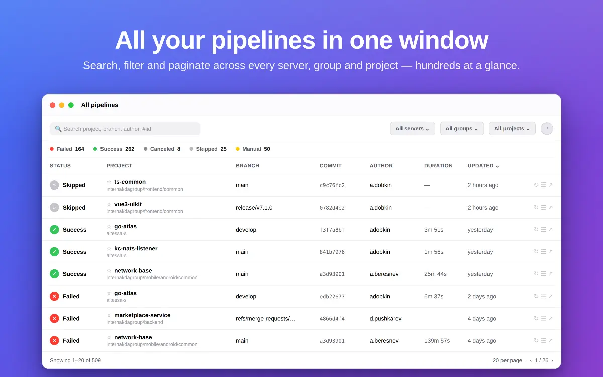 ManifoldCI - Pipelines Monitor for Mac screenshot 2