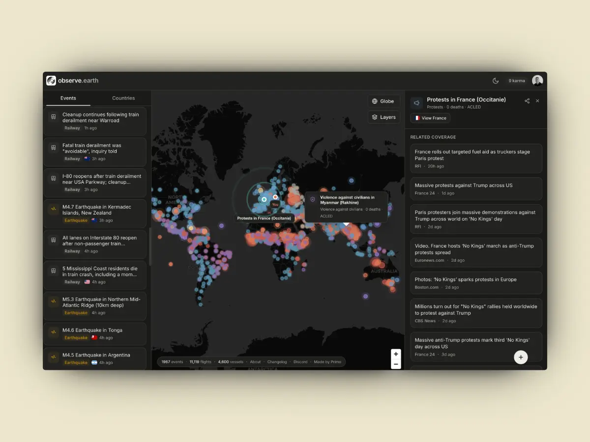 ObserveEarth screenshot 2
