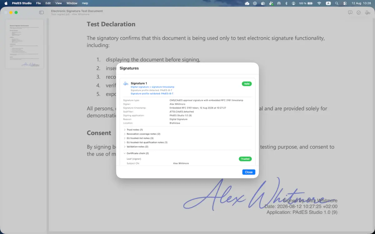 PAdES Studio screenshot 2