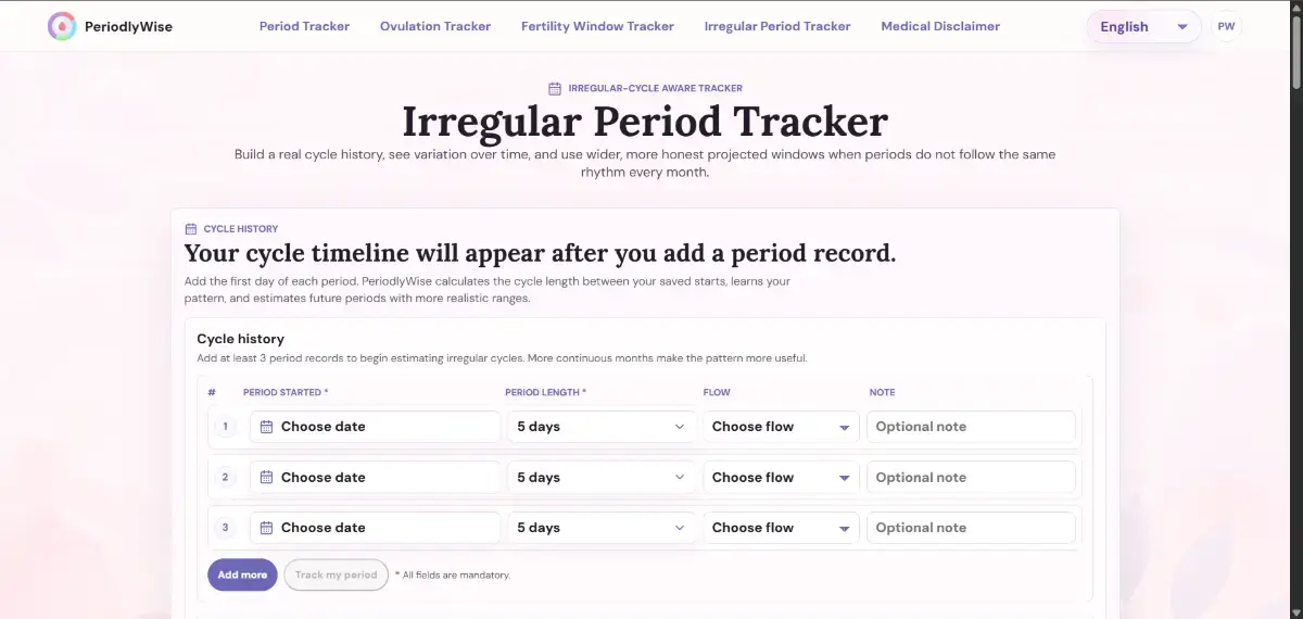 PeriodlyWise screenshot 2