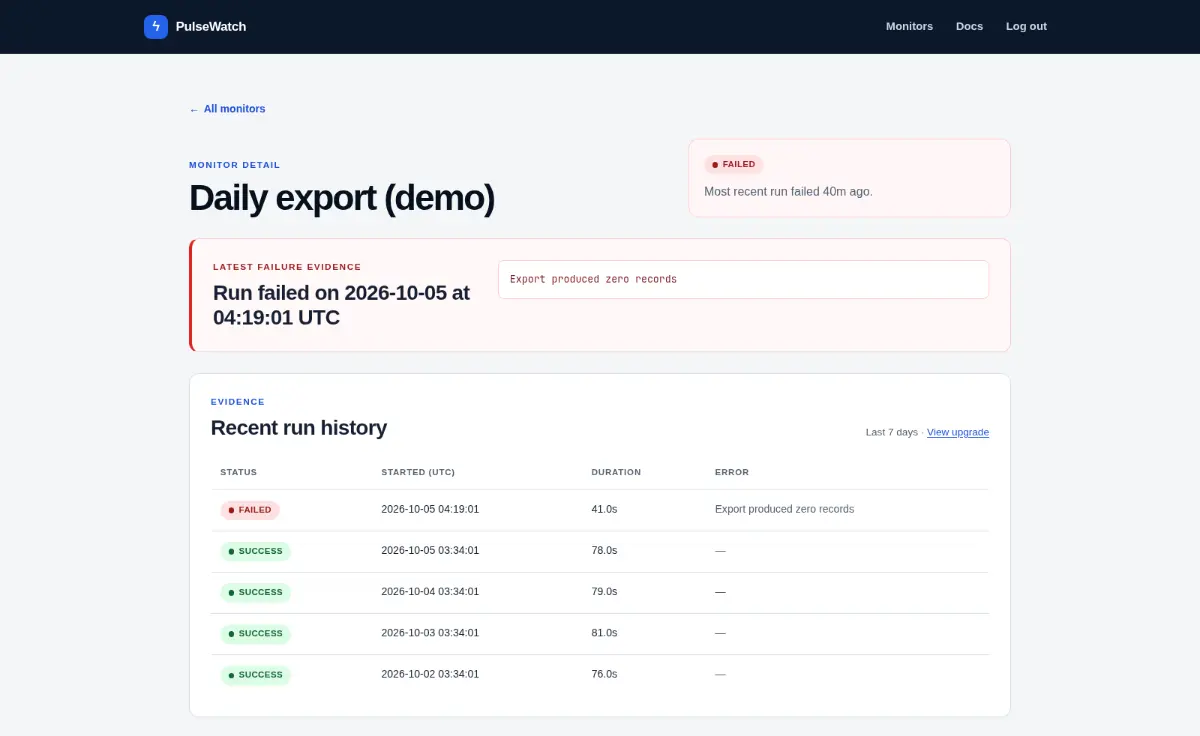 PulseWatch screenshot 2