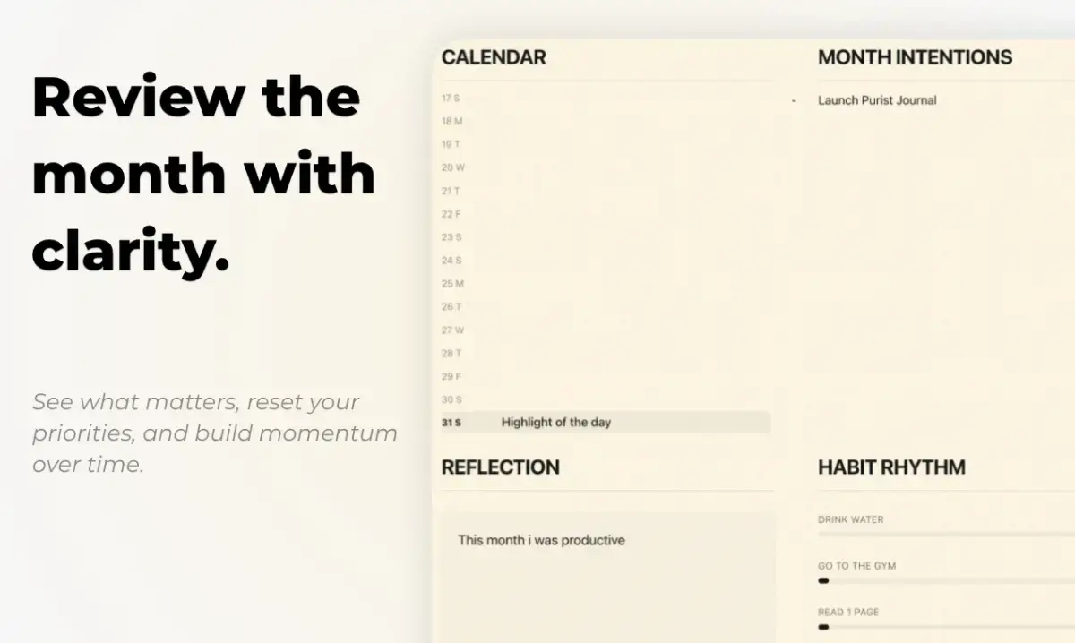 Purist Journal screenshot 2