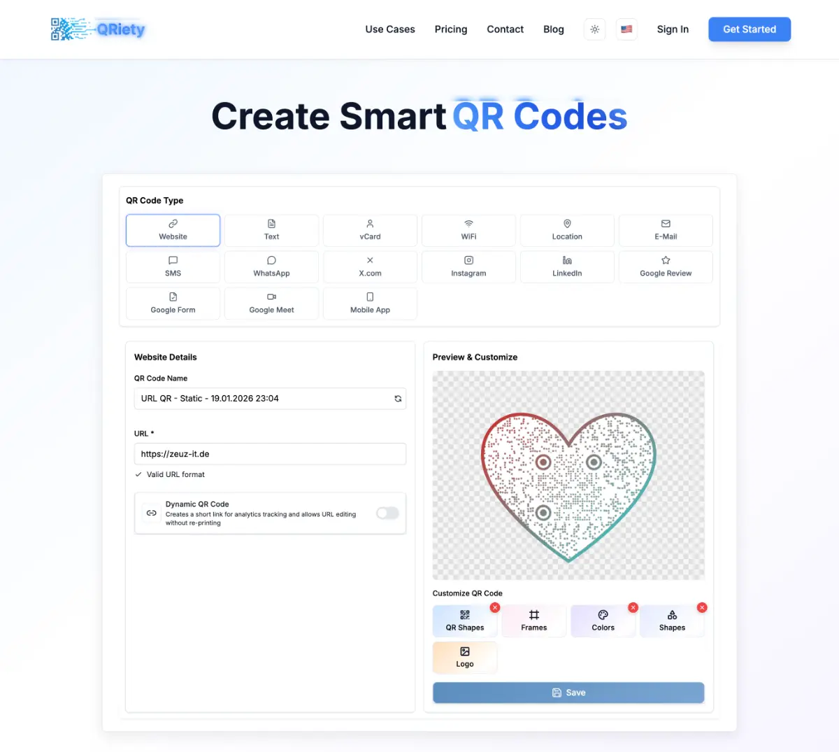 QRiety SaaS screenshot 2