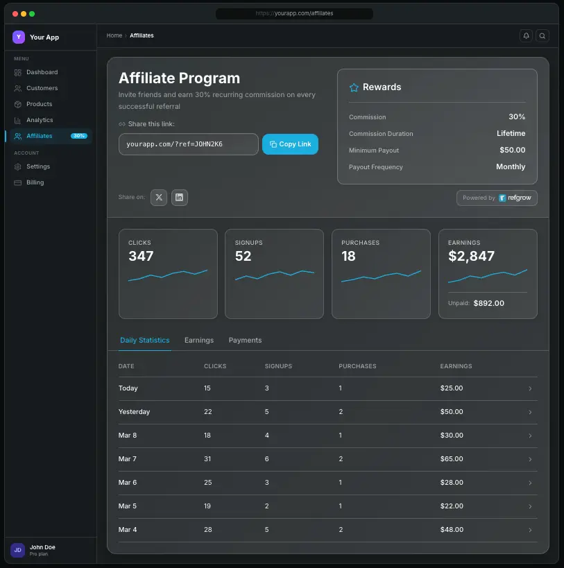 Refgrow screenshot 3