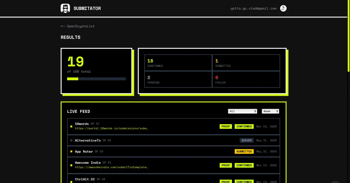 Submitator screenshot 3