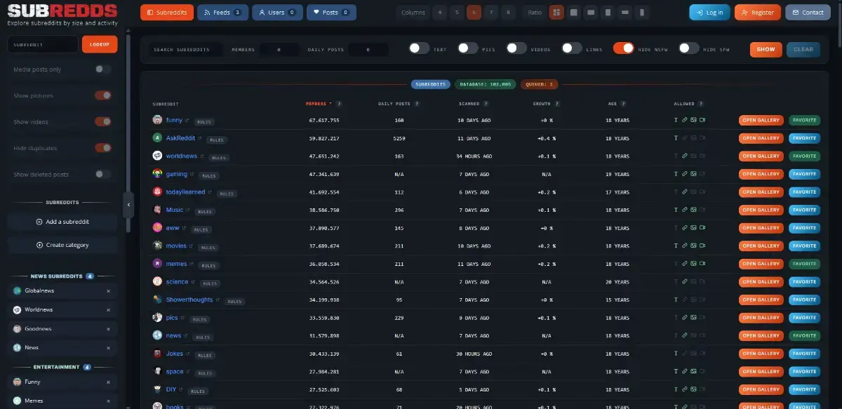 SubRedds screenshot 2
