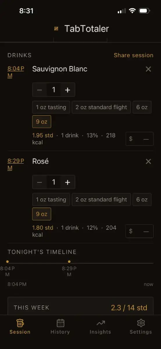 TabTotaler screenshot 2