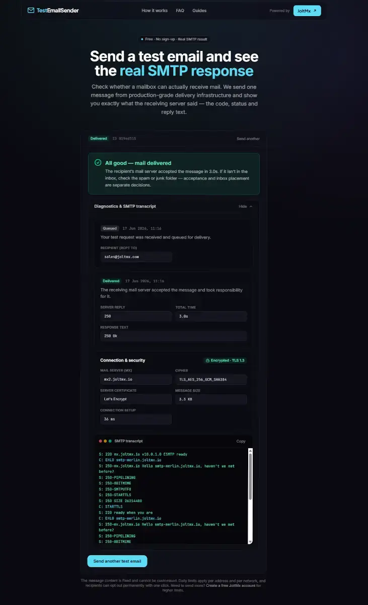 TestEmailSender screenshot 2