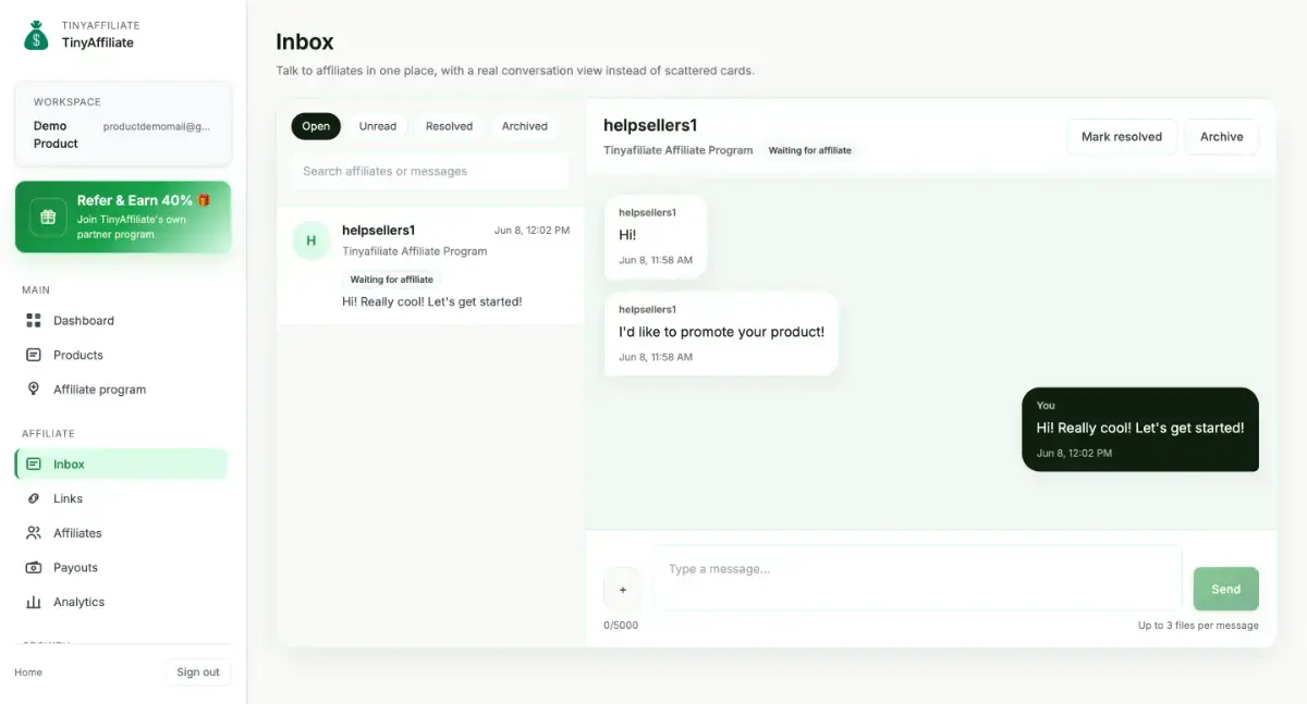 TinyAffiliate screenshot 3