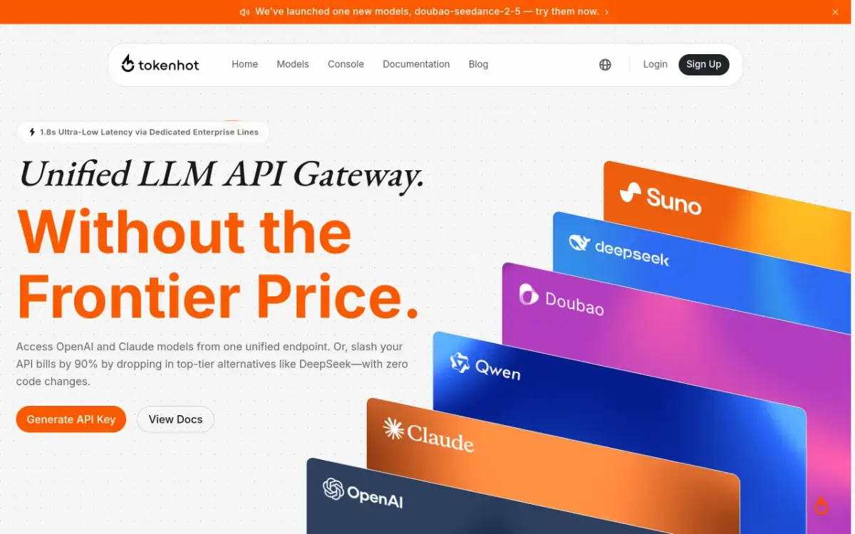 Tokenhot LLM API Gateway screenshot 2