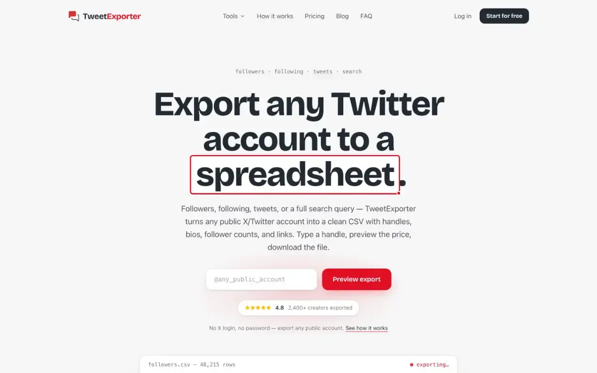 TweetExporter screenshot 2