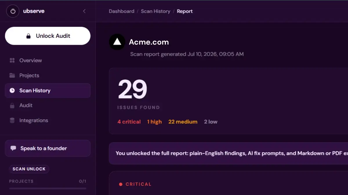 Ubserve screenshot 2
