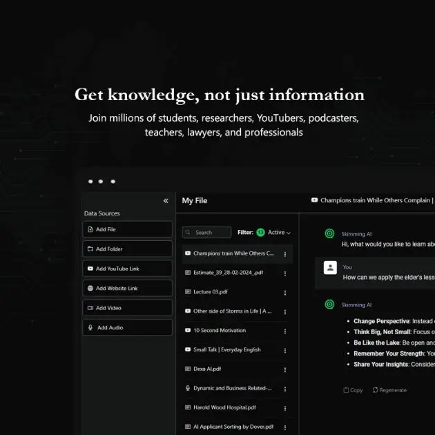 Skimming AI product image