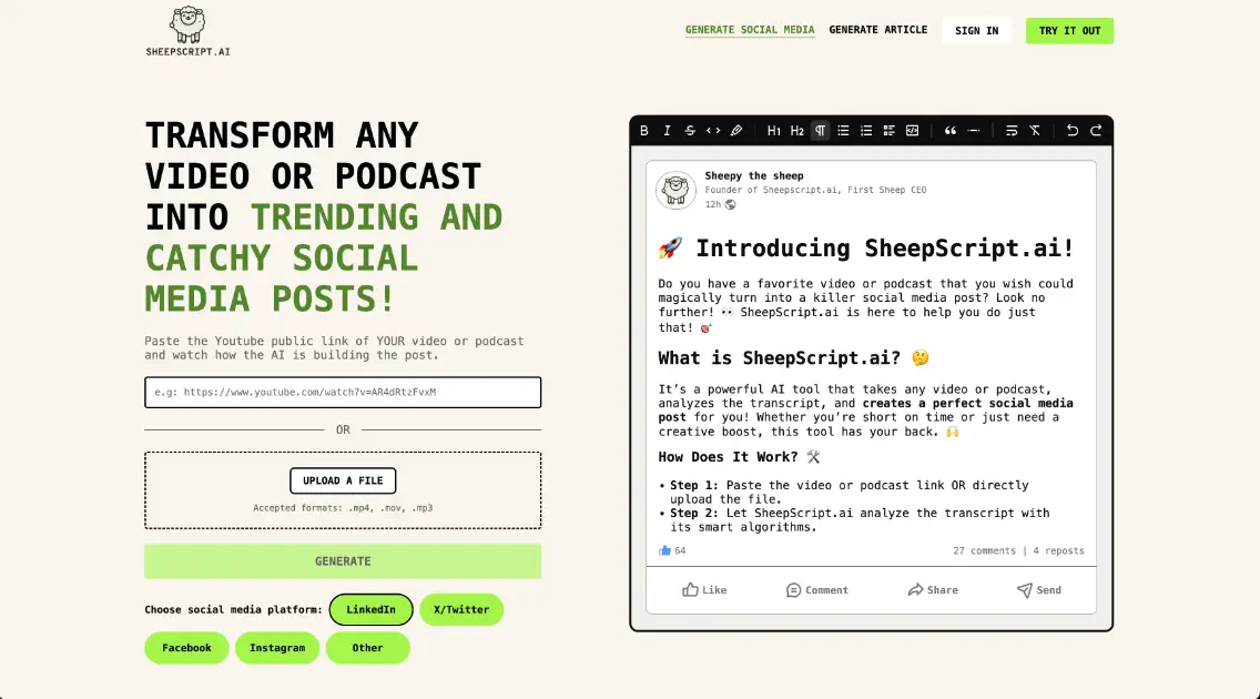Sheepscript.ai product image