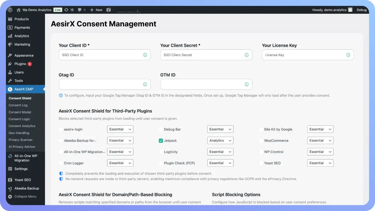AesirX Consent Management Platform screenshot 2