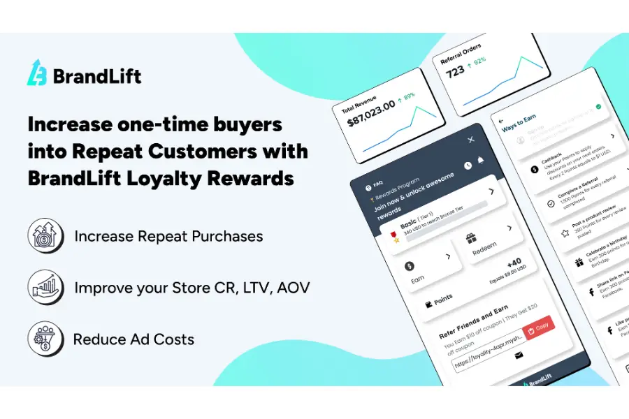 BrandLift Loyalty & Rewards Shopify App product image
