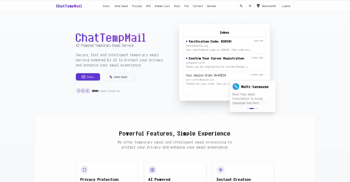 ChatTempMail screenshot 1