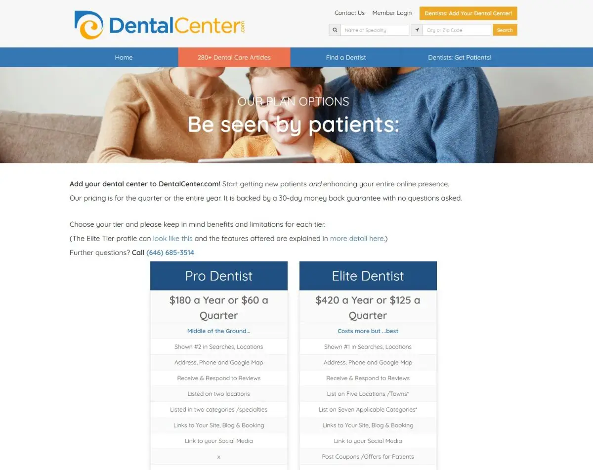 DentalCenter.com Directory screenshot 2