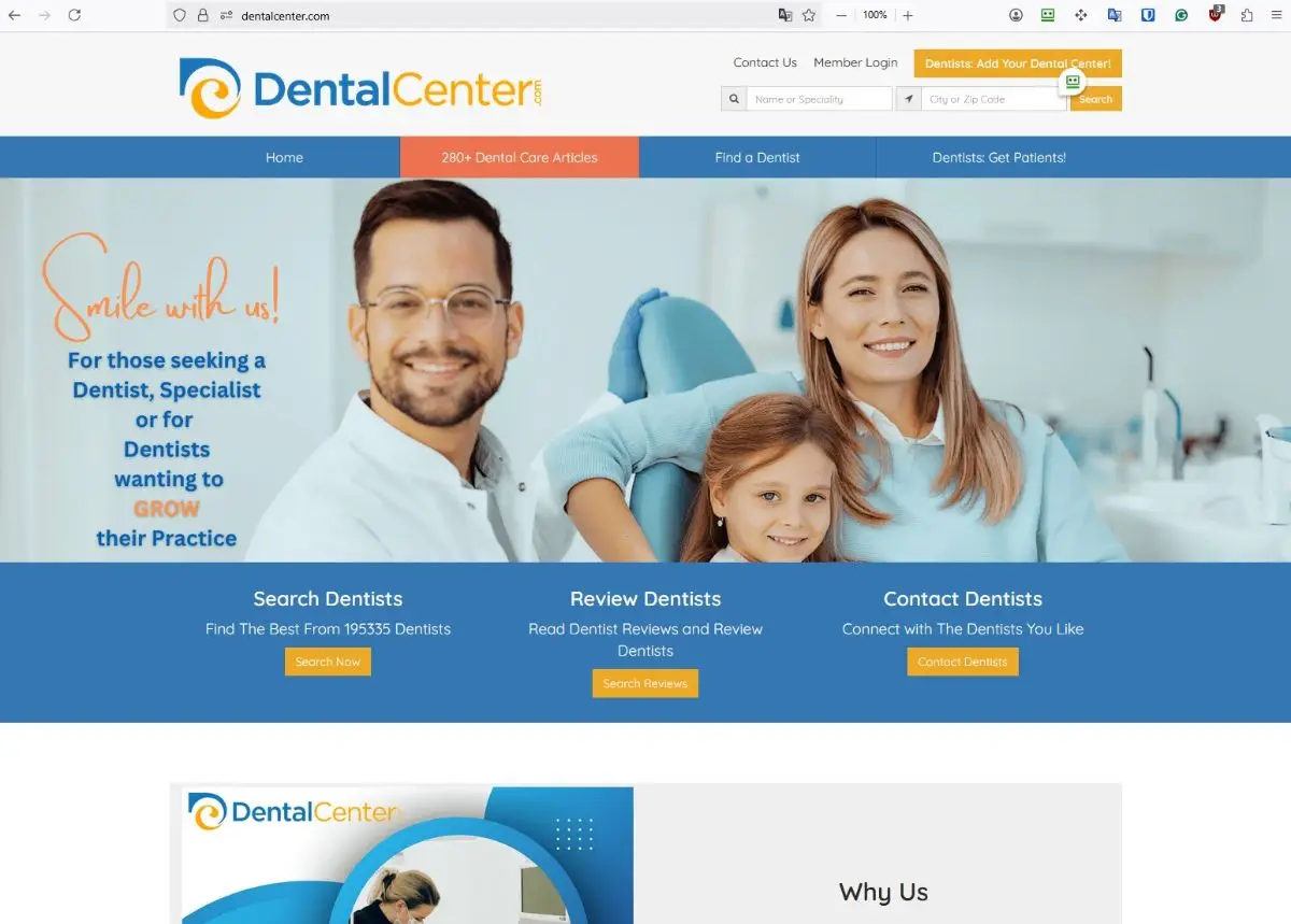 DentalCenter.com Directory screenshot 1