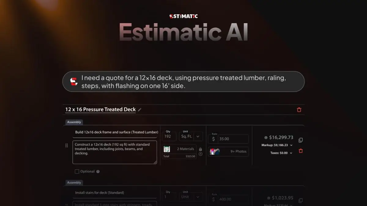 Estimatic AI screenshot 2