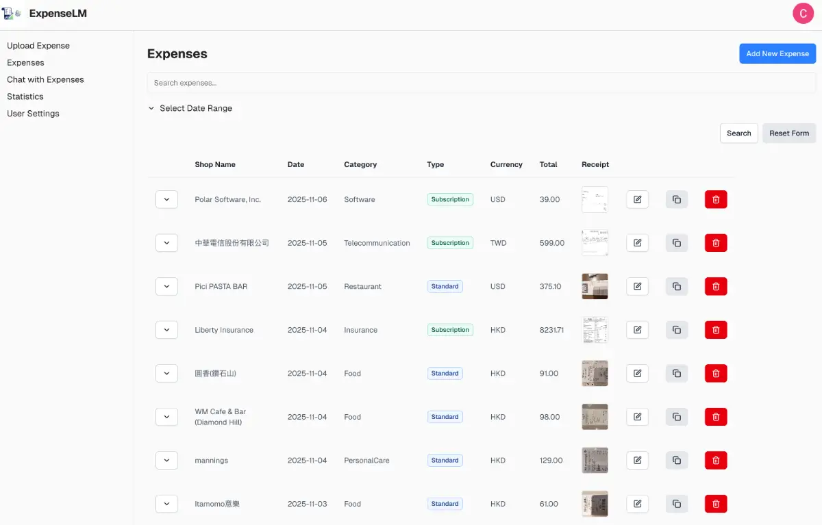 ExpenseLM screenshot 3