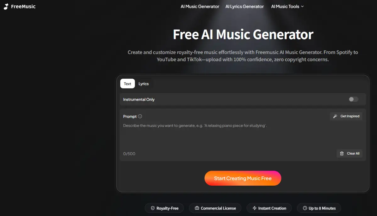 FreeMusic AI screenshot 1