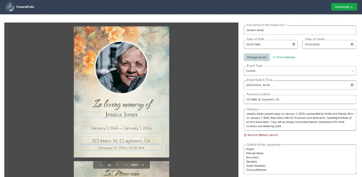 FuneralFolio screenshot 2