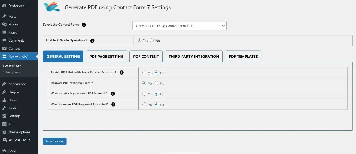 Generate PDF Using Contact Form 7 Pro screenshot 3