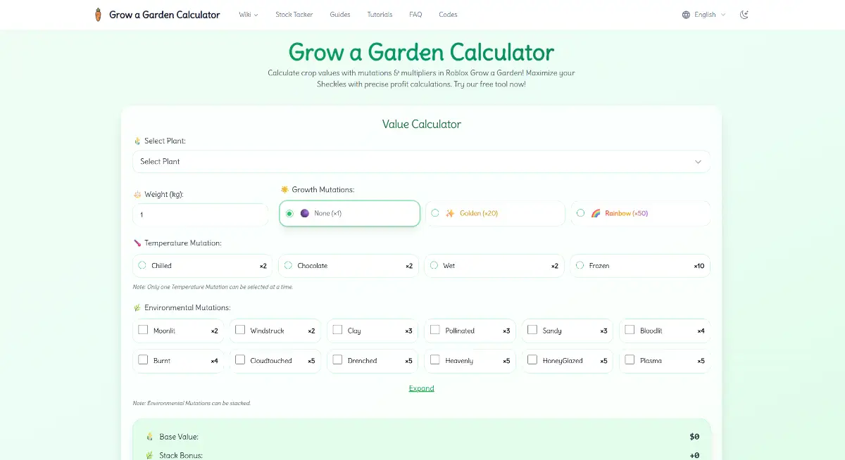 Grow a Garden Calculator screenshot 1