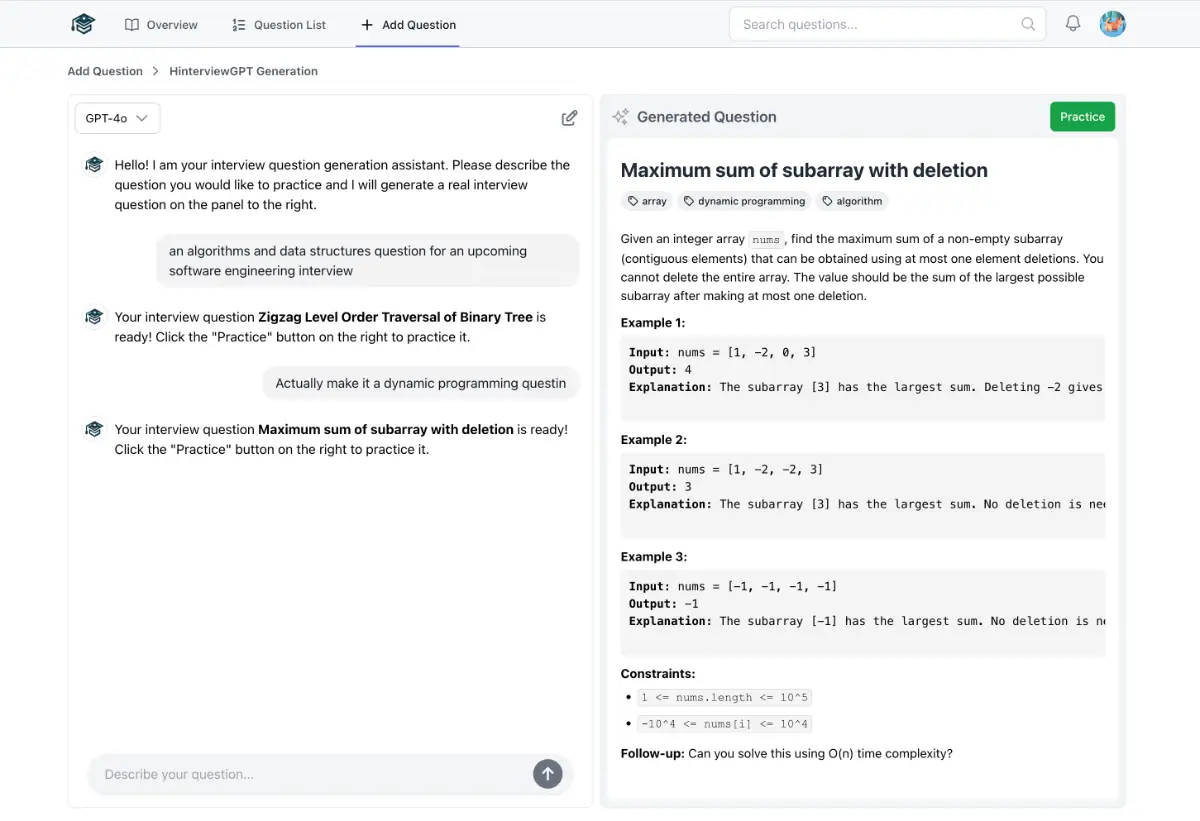 HinterviewGPT screenshot 2