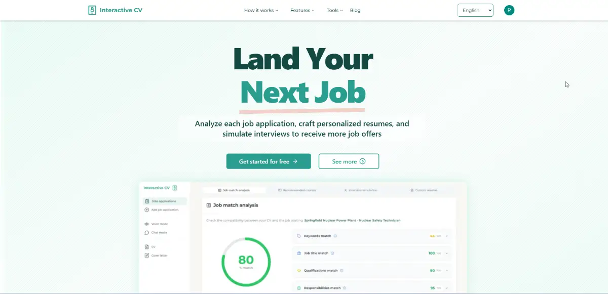 Interactive CV screenshot 3
