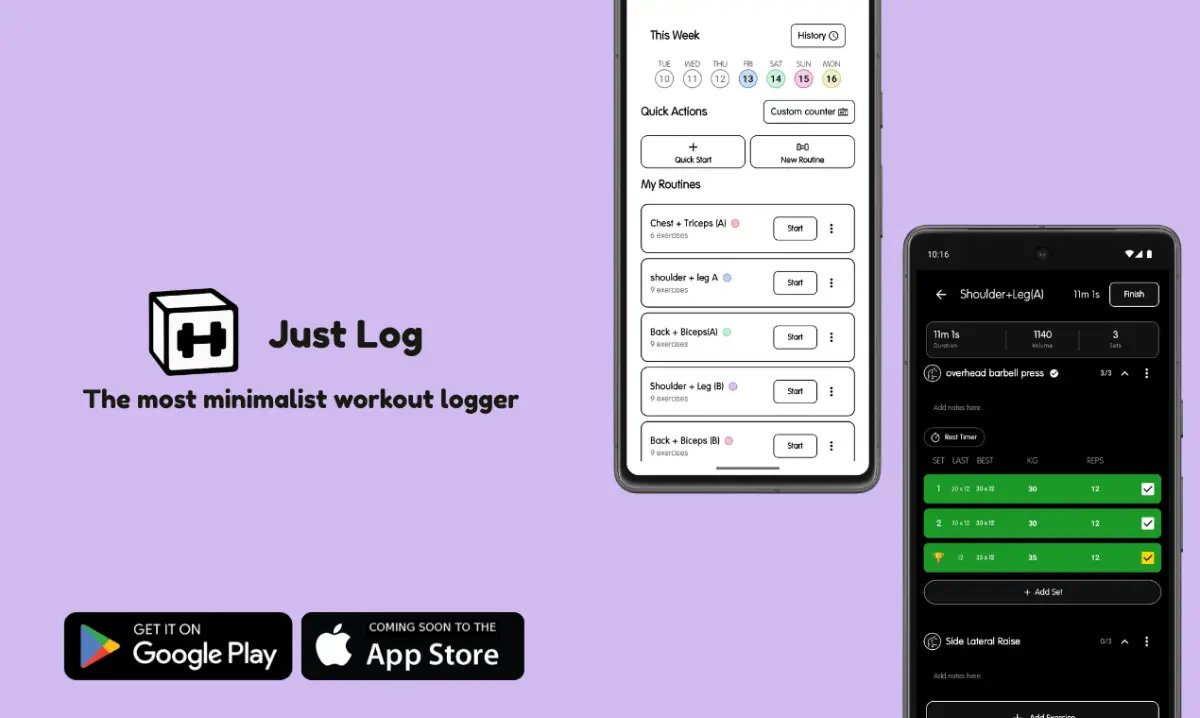 JustLog screenshot 1