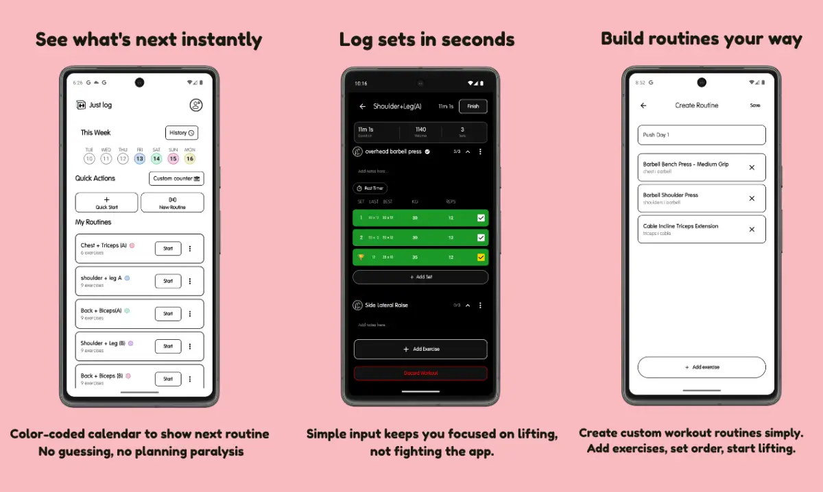 JustLog screenshot 2