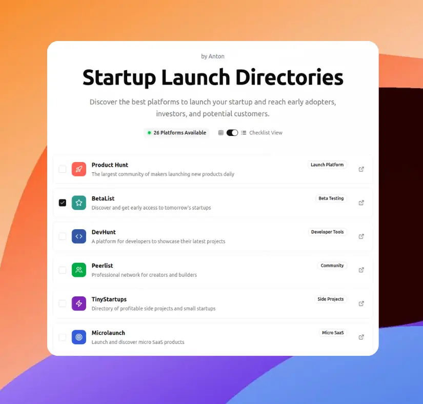 Launch List screenshot 2