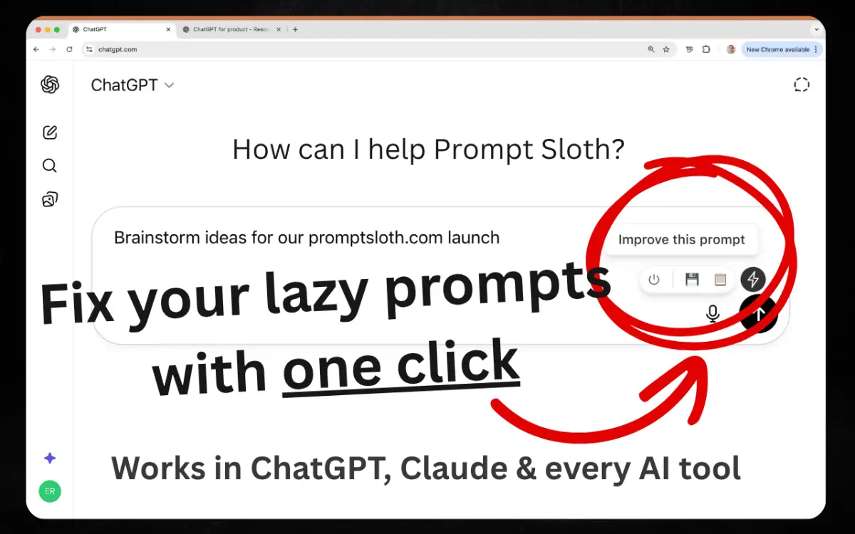 Prompt Sloth - Write Better AI Prompts screenshot 2
