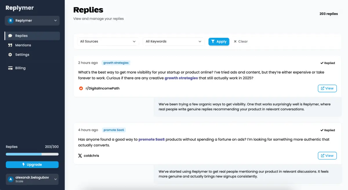 Replymer screenshot 2
