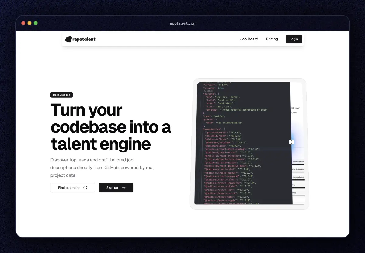 Repotalent screenshot 1