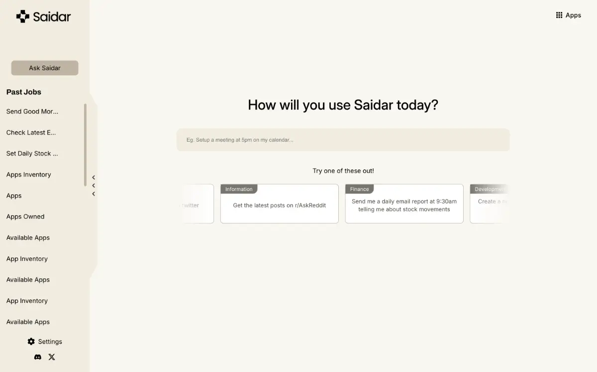 Saidar screenshot 2