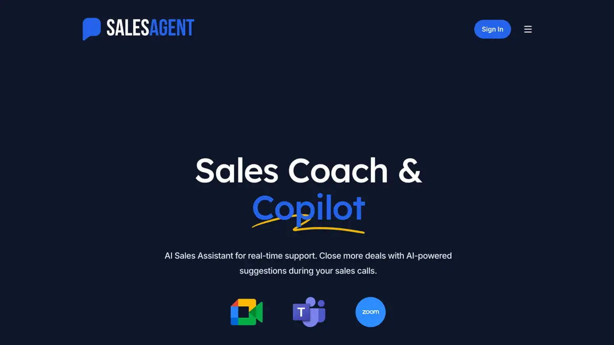 SalesAgent Chat screenshot 1
